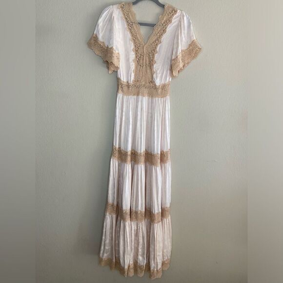 Spell Free People Ocean Gown Maxi White Cream Dress Size XS - Picture 16 of 17